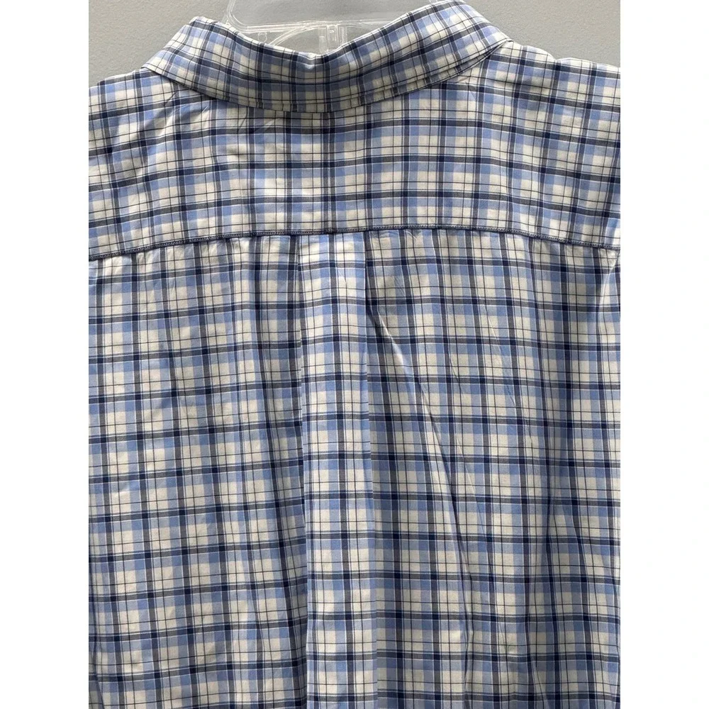 Polo Ralph Lauren Button Down Shirt Mens 3XLT Blue Plaid Stretch Big & Tall